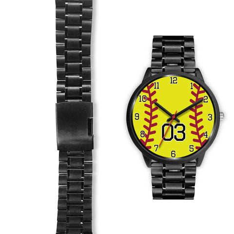 Image of Men's black softball watch - 03