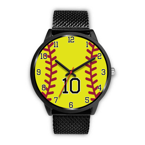 Image of Men's black softball watch - 10