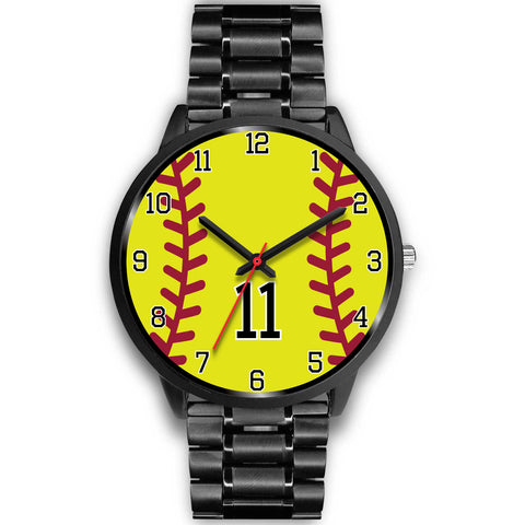 Image of Men's black softball watch - 11