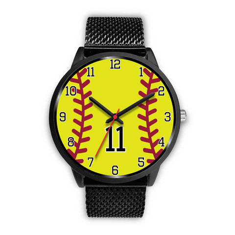 Image of Men's black softball watch - 11