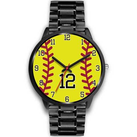 Image of Men's black softball watch - 12