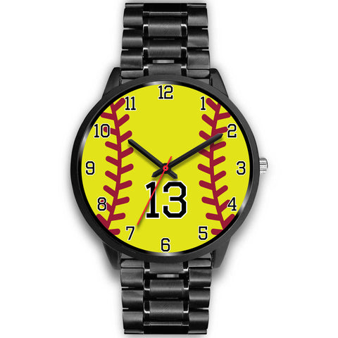 Image of Men's black softball watch - 13