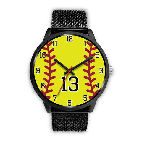 Image of Men's black softball watch - 13