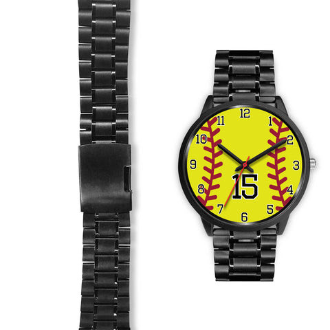 Image of Men's black softball watch - 15