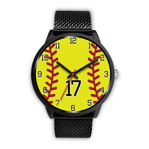 Image of Men's black softball watch - 17
