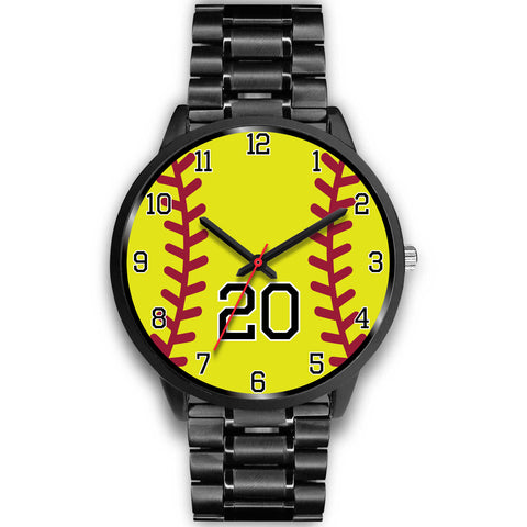 Image of Men's black softball watch - 20