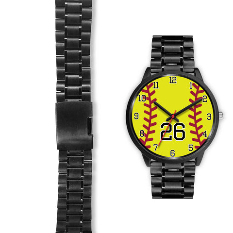 Image of Men's black softball watch - 26