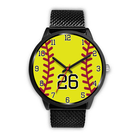 Image of Men's black softball watch - 26
