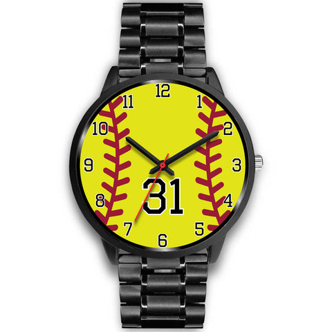 Image of Men's black softball watch - 31
