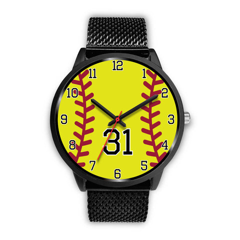 Image of Men's black softball watch - 31