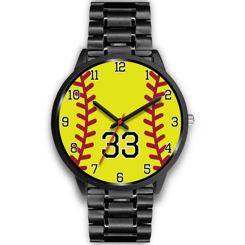 Image of Men's black softball watch - 33