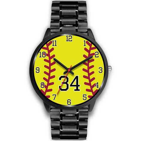 Image of Men's black softball watch - 34