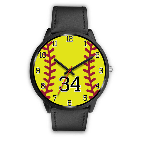 Image of Men's black softball watch - 34