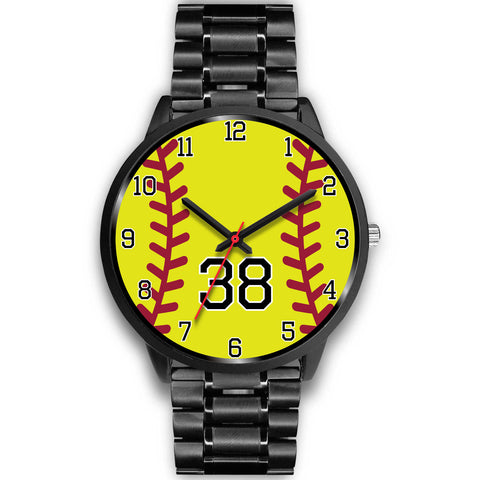 Image of Men's black softball watch - 38