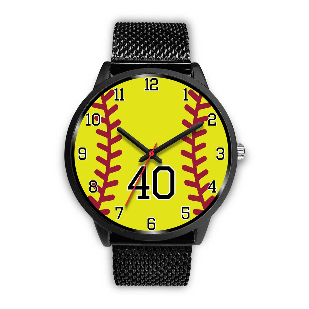 Men's black softball watch - 40