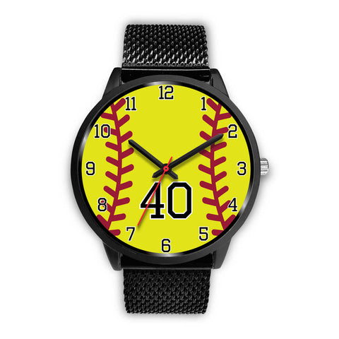 Image of Men's black softball watch - 40