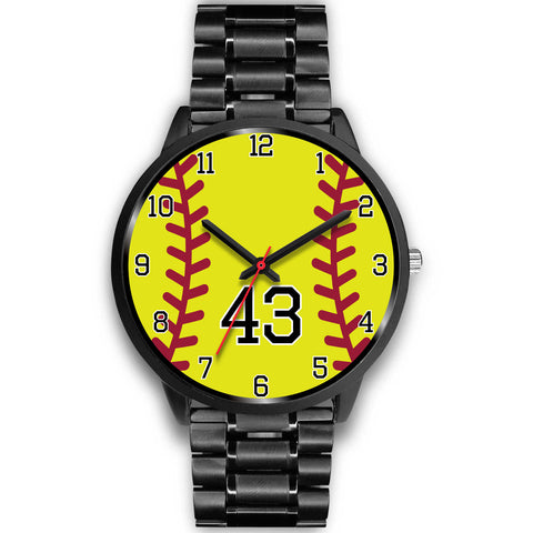 Image of Men's black softball watch - 43