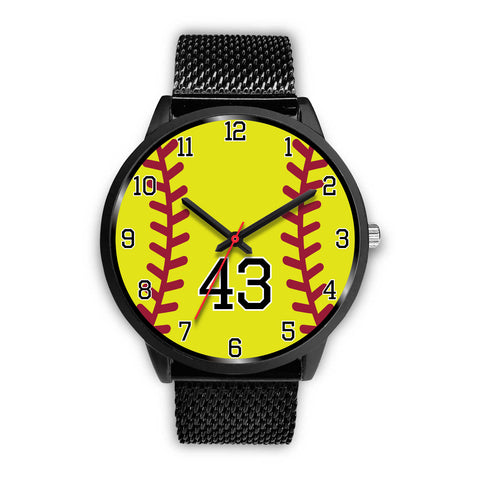 Image of Men's black softball watch - 43