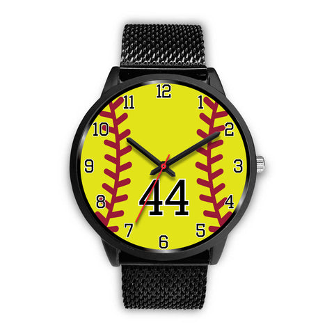 Image of Men's black softball watch - 44
