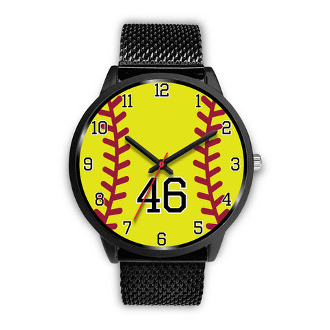 Image of Men's black softball watch - 46