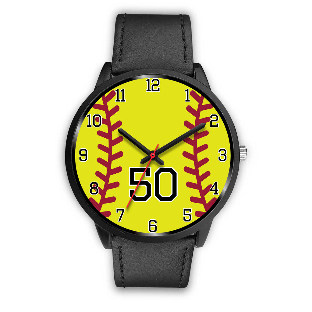 Men's black softball watch - 50