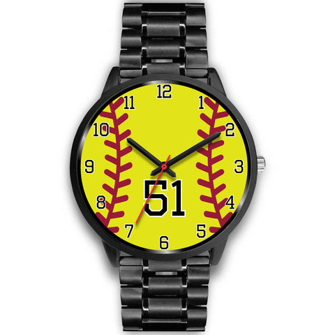 Image of Men's black softball watch - 51