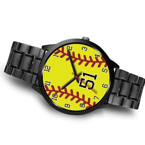 Image of Men's black softball watch - 51
