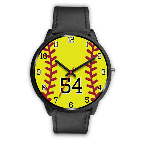 Image of Men's black softball watch - 54
