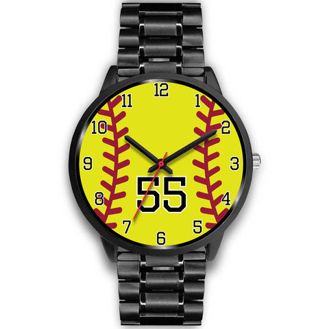 Image of Men's black softball watch - 55