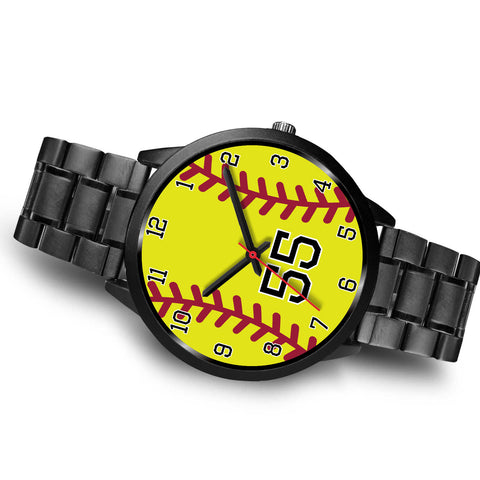Image of Men's black softball watch - 55