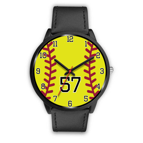 Image of Men's black softball watch - 57