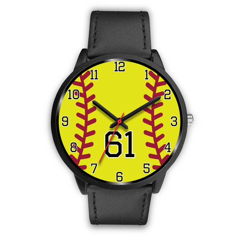 Image of Men's black softball watch - 61