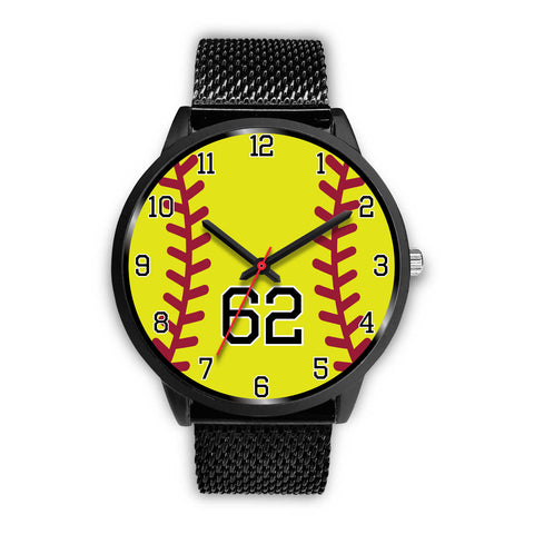 Image of Men's black softball watch - 62