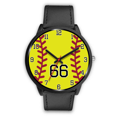 Image of Men's black softball watch - 66