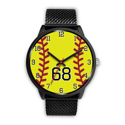 Image of Men's black softball watch - 68