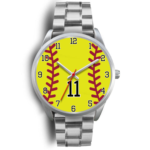 Image of Men's silver softball watch - 11