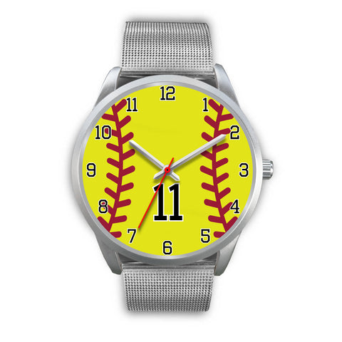 Image of Men's silver softball watch - 11