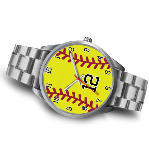 Image of Men's silver softball watch - 12