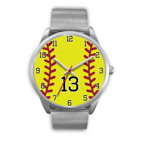 Image of Men's silver softball watch - 13