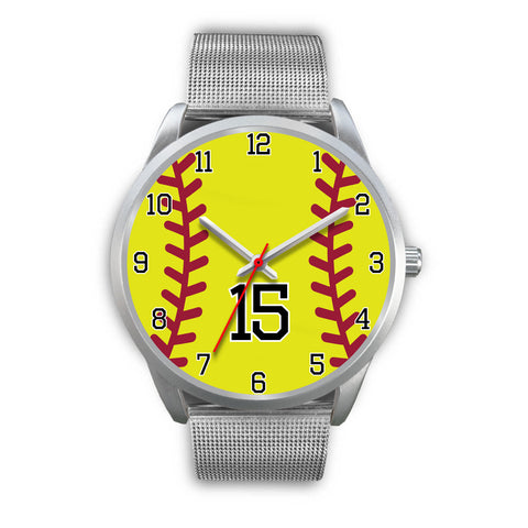 Image of Men's silver softball watch - 15