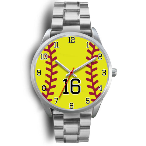 Image of Men's silver softball watch - 16