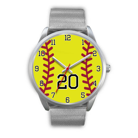 Image of Men's silver softball watch - 20