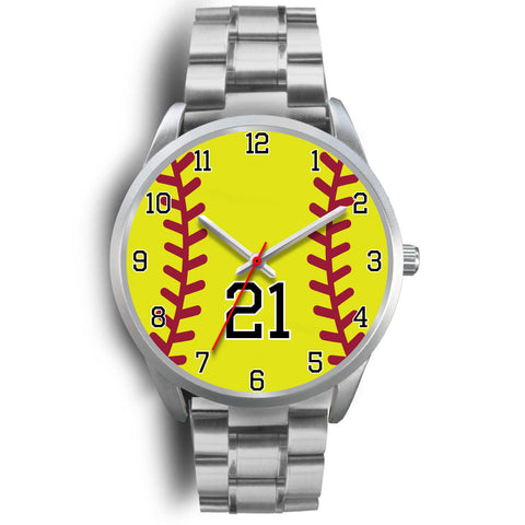 Image of Men's silver softball watch - 21
