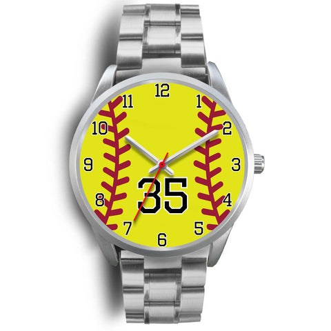 Image of Men's silver softball watch - 35