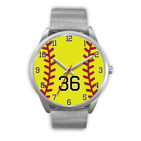Image of Men's silver softball watch - 36