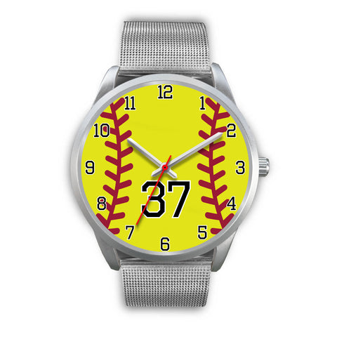 Image of Men's silver softball watch - 37
