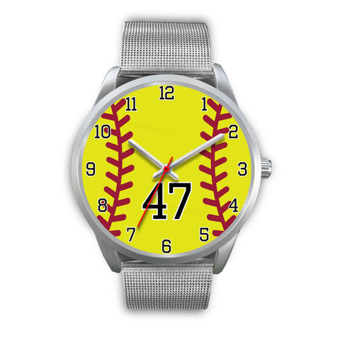 Image of Men's silver softball watch - 47