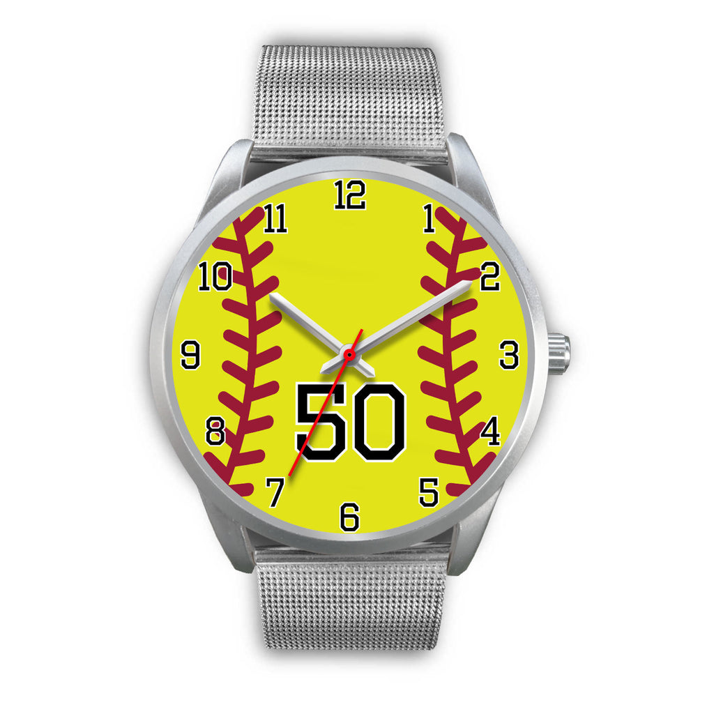 Men's silver softball watch - 50