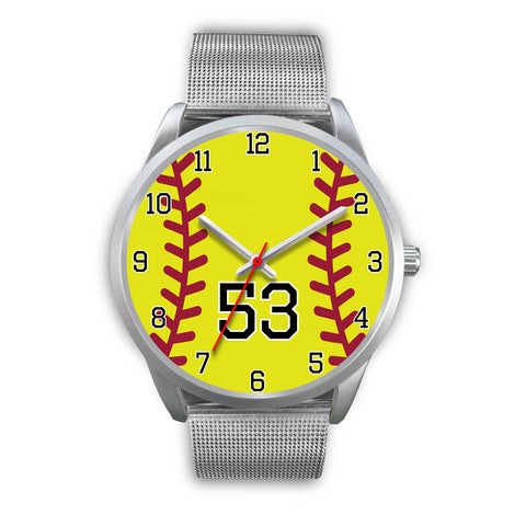 Image of Men's silver softball watch - 53