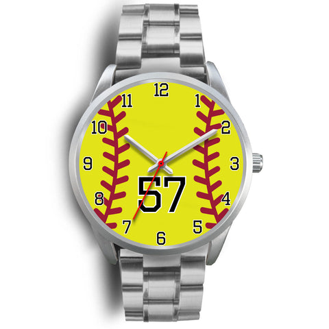 Image of Men's silver softball watch - 57
